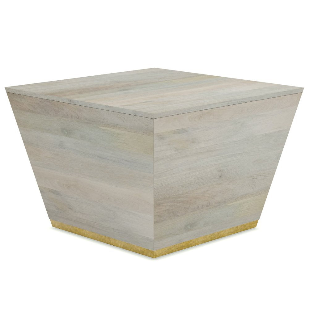 White Solid Wood Square End Table - 19-inch