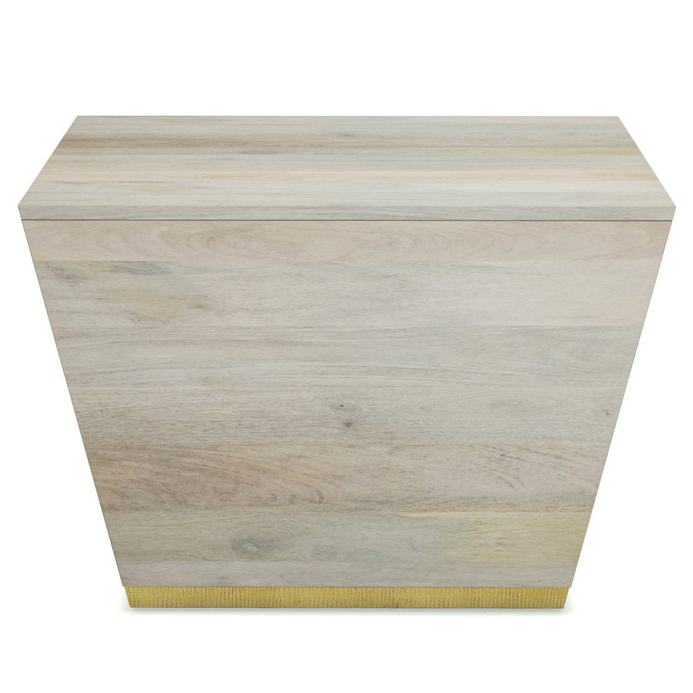 White Solid Wood Square End Table - 19-inch