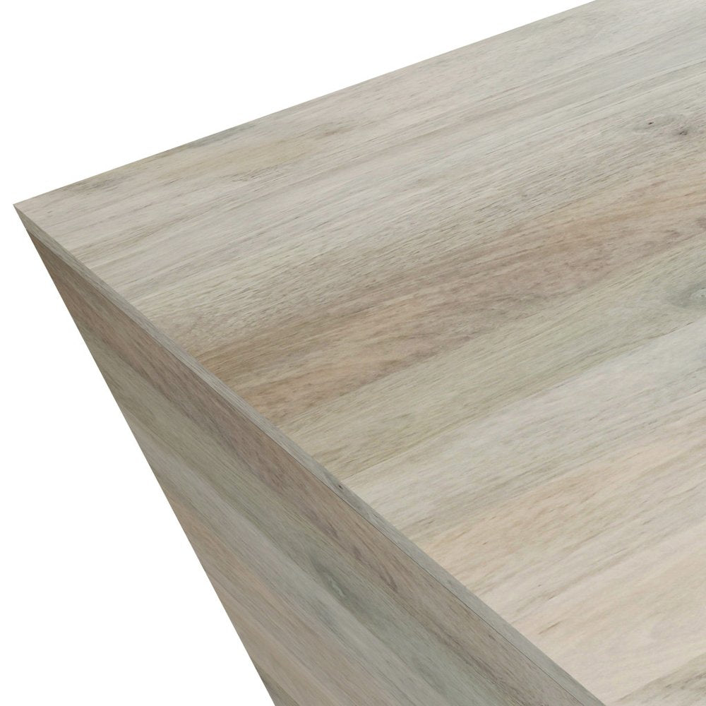 White Solid Wood Square End Table - 19-inch