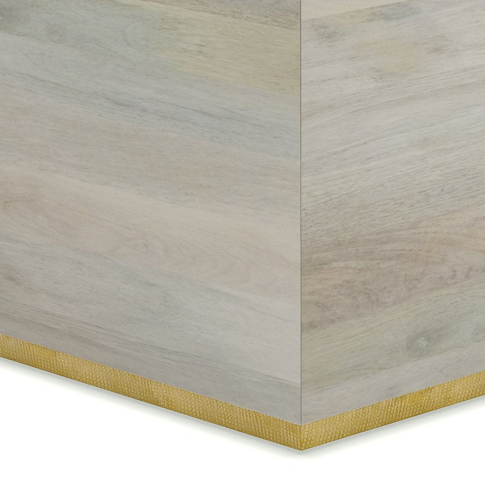 White Solid Wood Square End Table - 19-inch