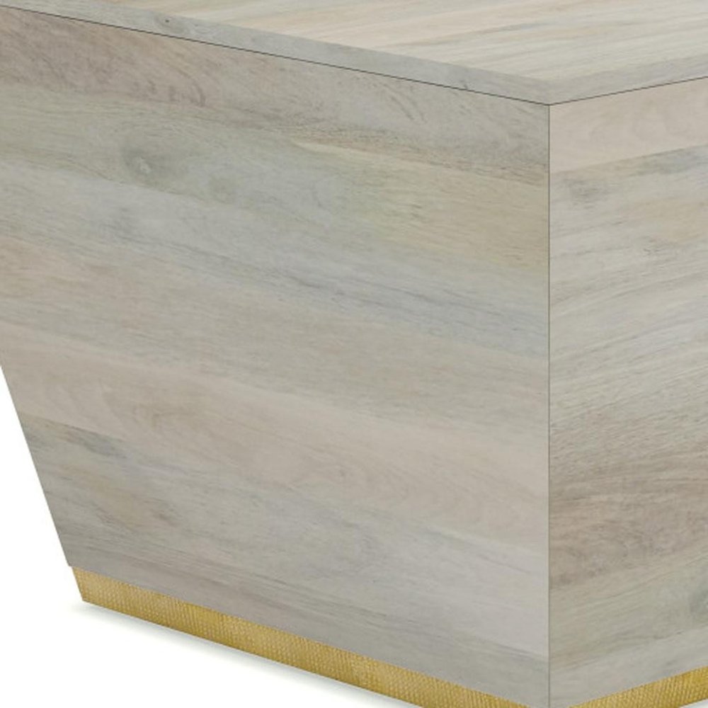 White Solid Wood Square End Table - 19-inch