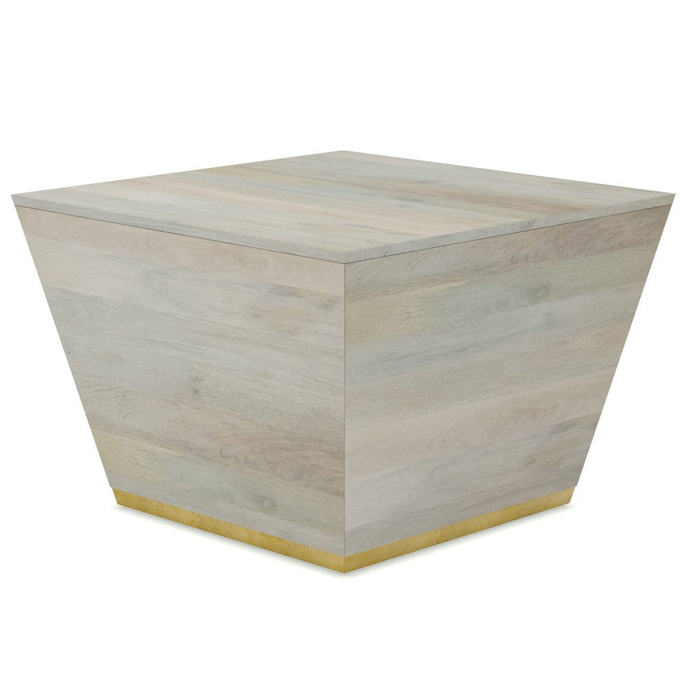 White Solid Wood Square End Table - 19-inch