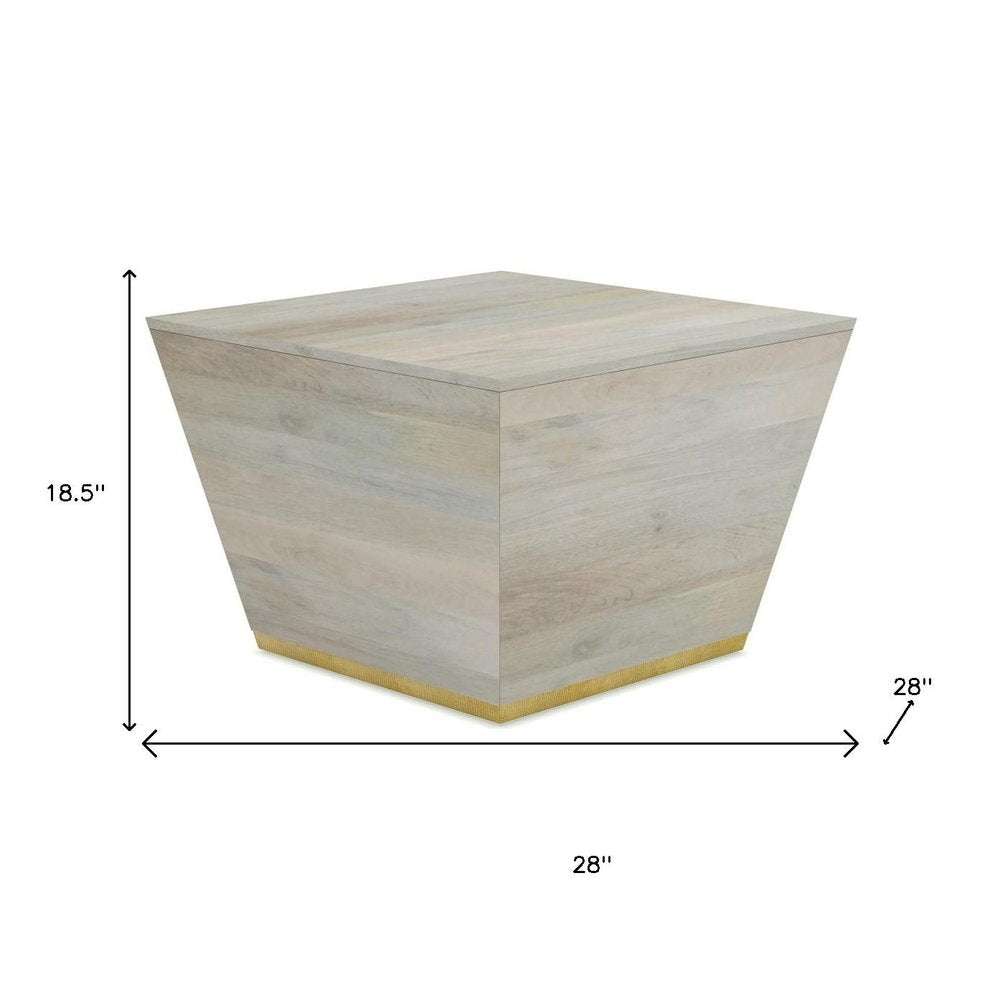 White Solid Wood Square End Table - 19-inch