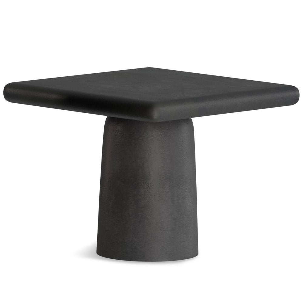 Set of Two Graphite Distressed Aluminum Square Pedestal End Tables