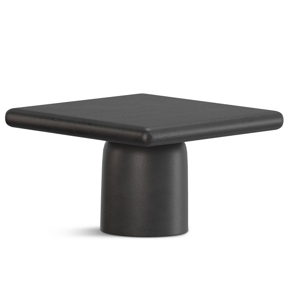 Set of Two Graphite Distressed Aluminum Square Pedestal End Tables