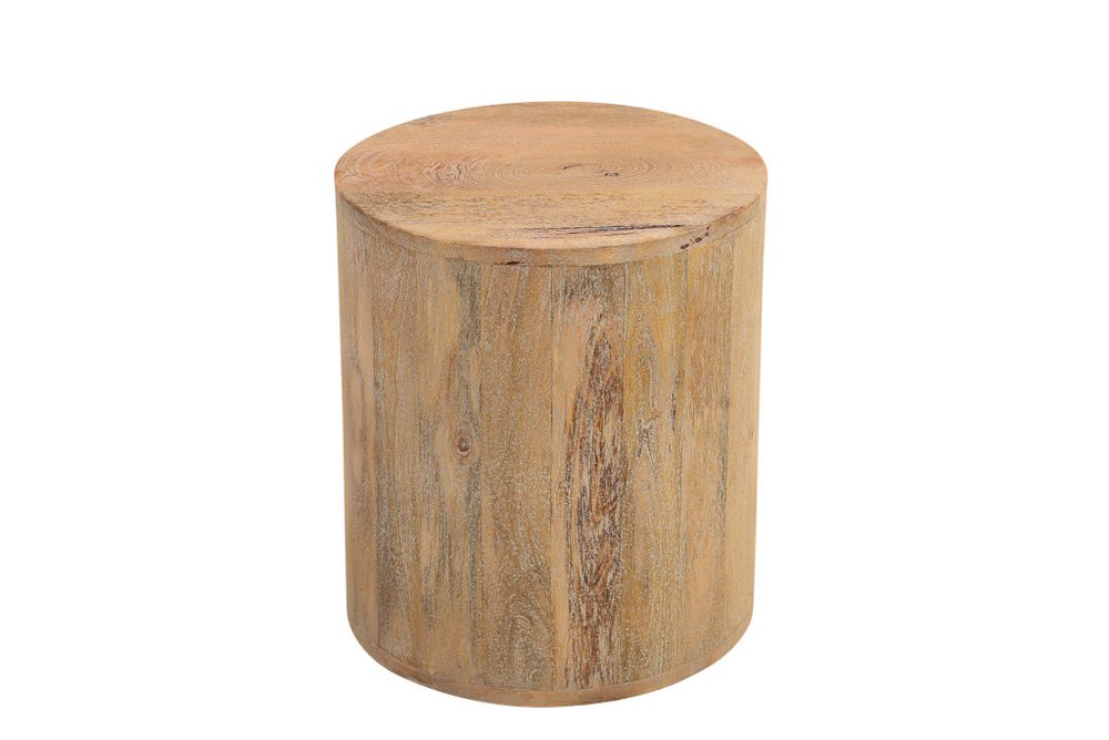 Set of Three Brown Solid Wood Round Solid Furniture Set