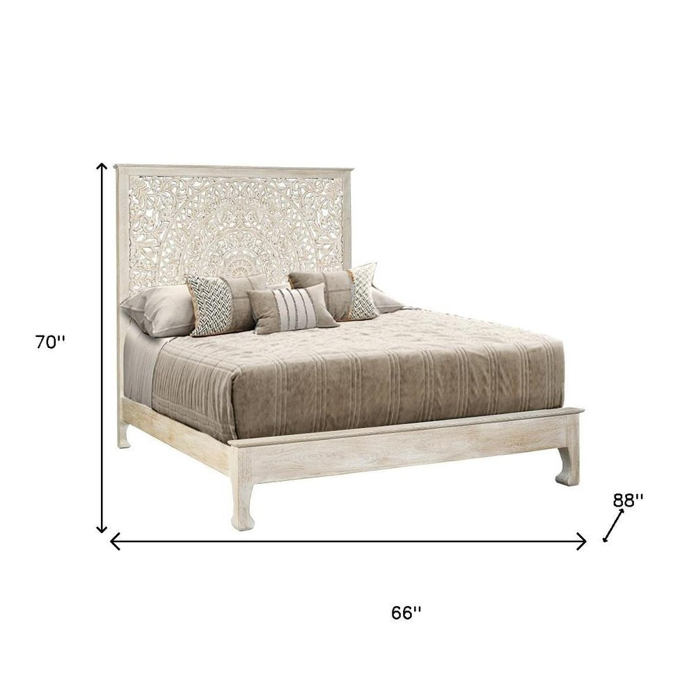 Three Piece White Solid Wood Bedroom Set