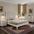 Three Piece White Solid Wood Bedroom Set