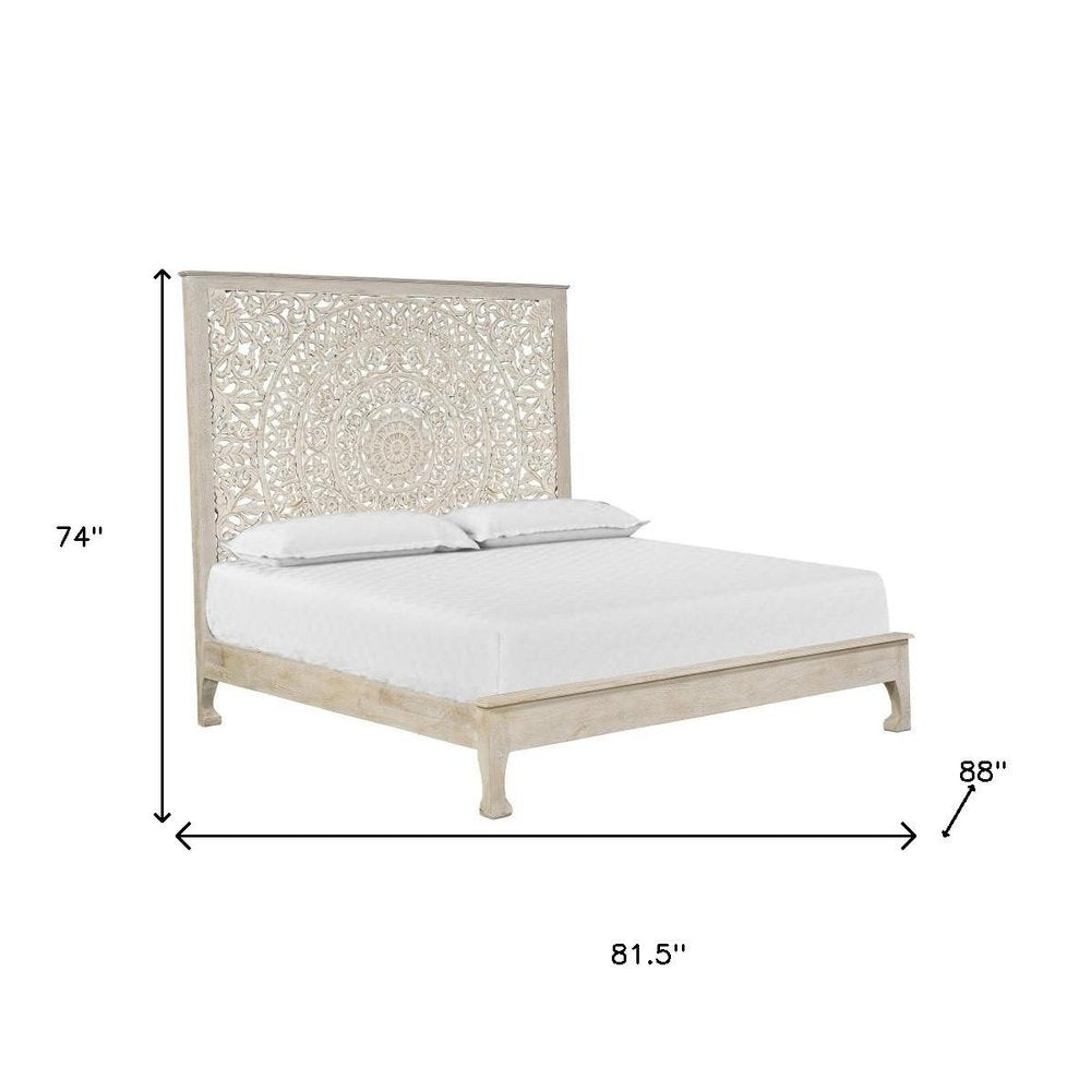 Three Piece White Solid Wood Bedroom Set