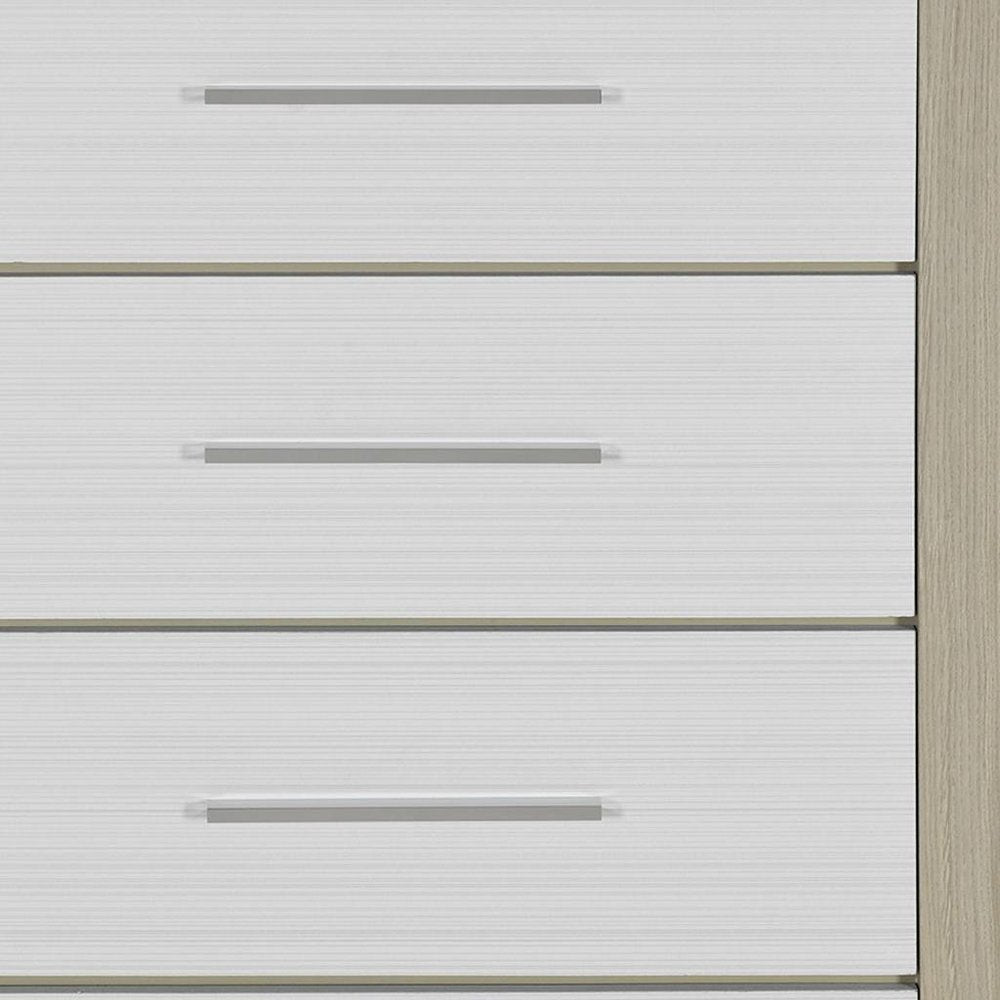 Natural and White Wood Four Drawer Dresser - 31-inch