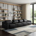 Black Top Grain Leather Reclining USB Sofa and Storage - 175-inch
