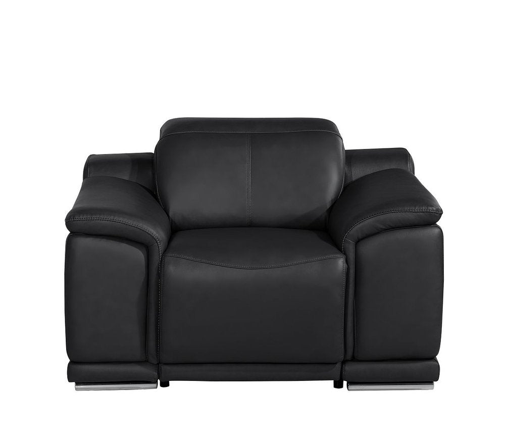 Beige Genuine Leather Wall Hugger Power Recliner with USB - 39-inch