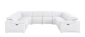 White Leather Modular U Shaped Eight Piece Corner Sectional