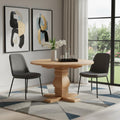 Brown Solid Wood Pedestal Base Round Top Dining Table - 48-inch