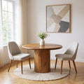 Brown Solid Wood Pedestal Base Round Top Dining Table - 48-inch