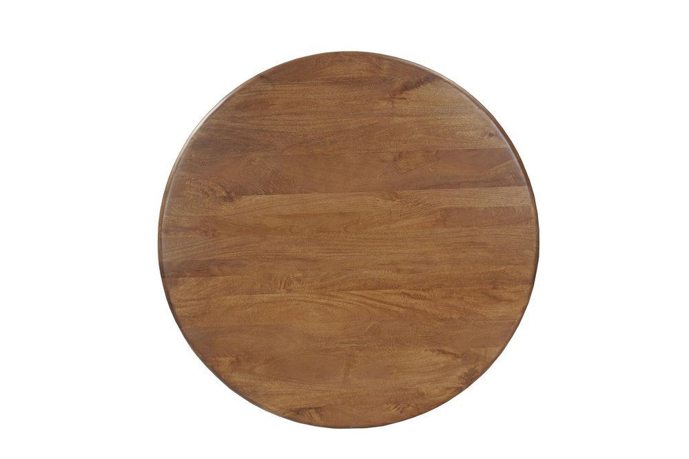 Brown Solid Wood Pedestal Base Round Top Dining Table - 48-inch