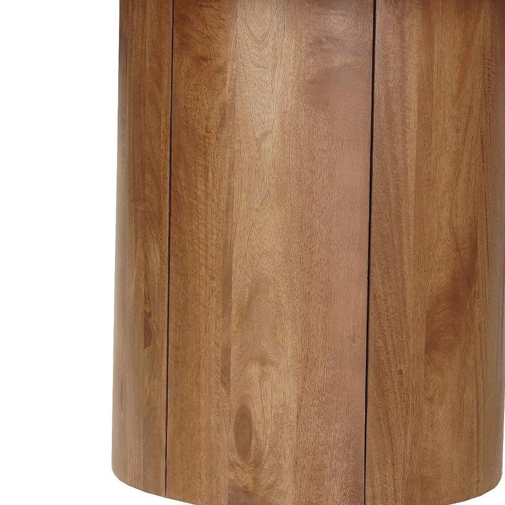 Brown Solid Wood Pedestal Base Round Top Dining Table - 48-inch