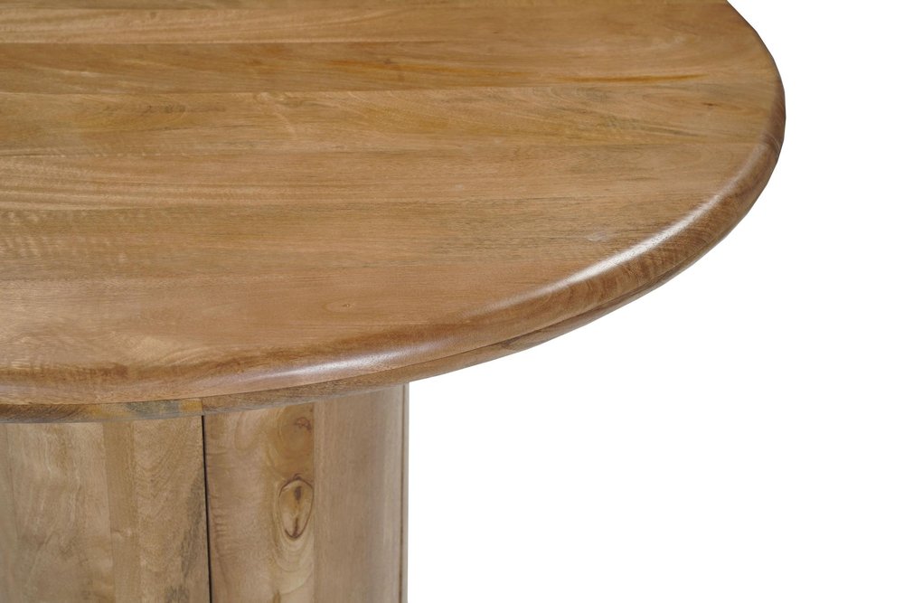 Natural Solid Wood Pedestal Base Round Top Dining Table - 48-inch