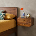 Brown Solid Wood Floating Nightstand - 18-inch