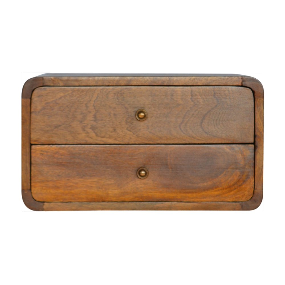 Brown Solid Wood Floating Nightstand - 18-inch