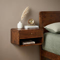 Chestnut Solid Wood One Drawer Floating Nightstand - 18-inch
