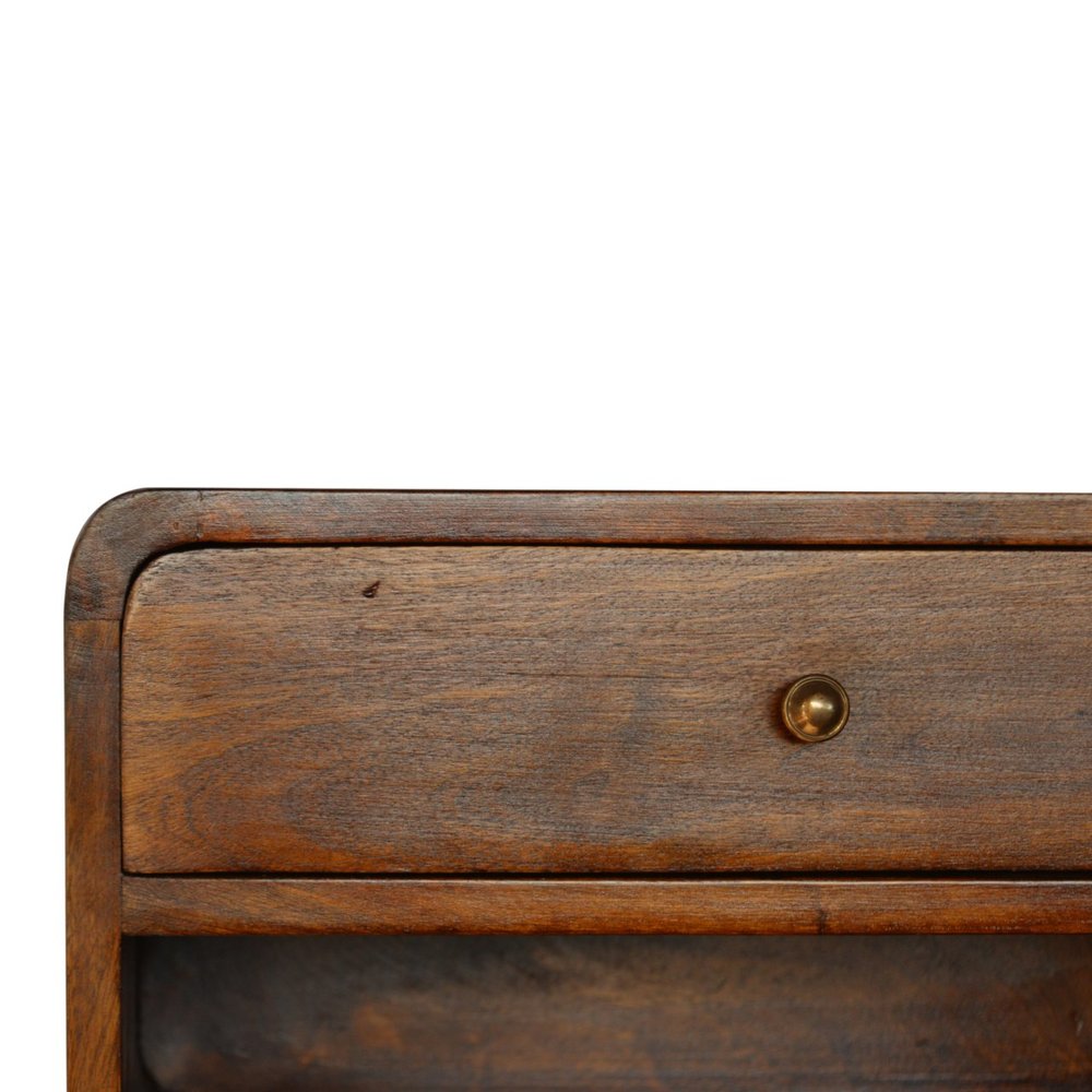 Chestnut Solid Wood One Drawer Floating Nightstand - 18-inch