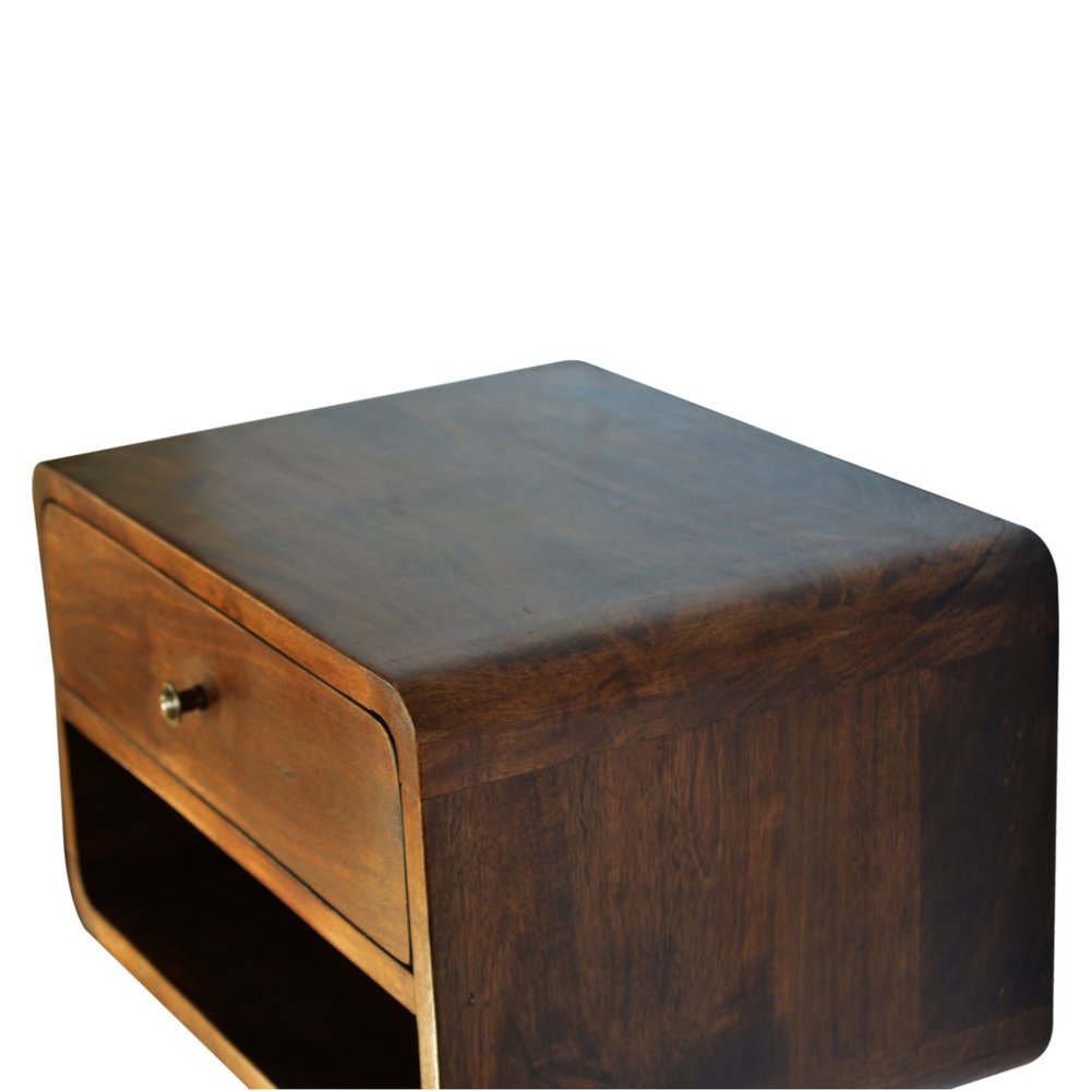 Chestnut Solid Wood One Drawer Floating Nightstand - 18-inch