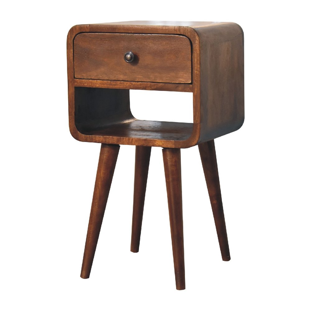 Chestnut Solid Wood One Drawer Nightstand - 22-inch