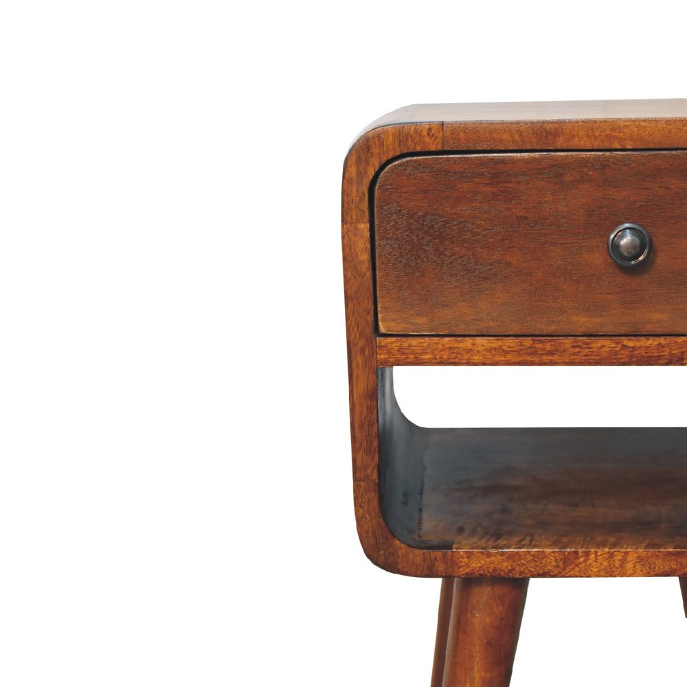 Chestnut Solid Wood One Drawer Nightstand - 22-inch