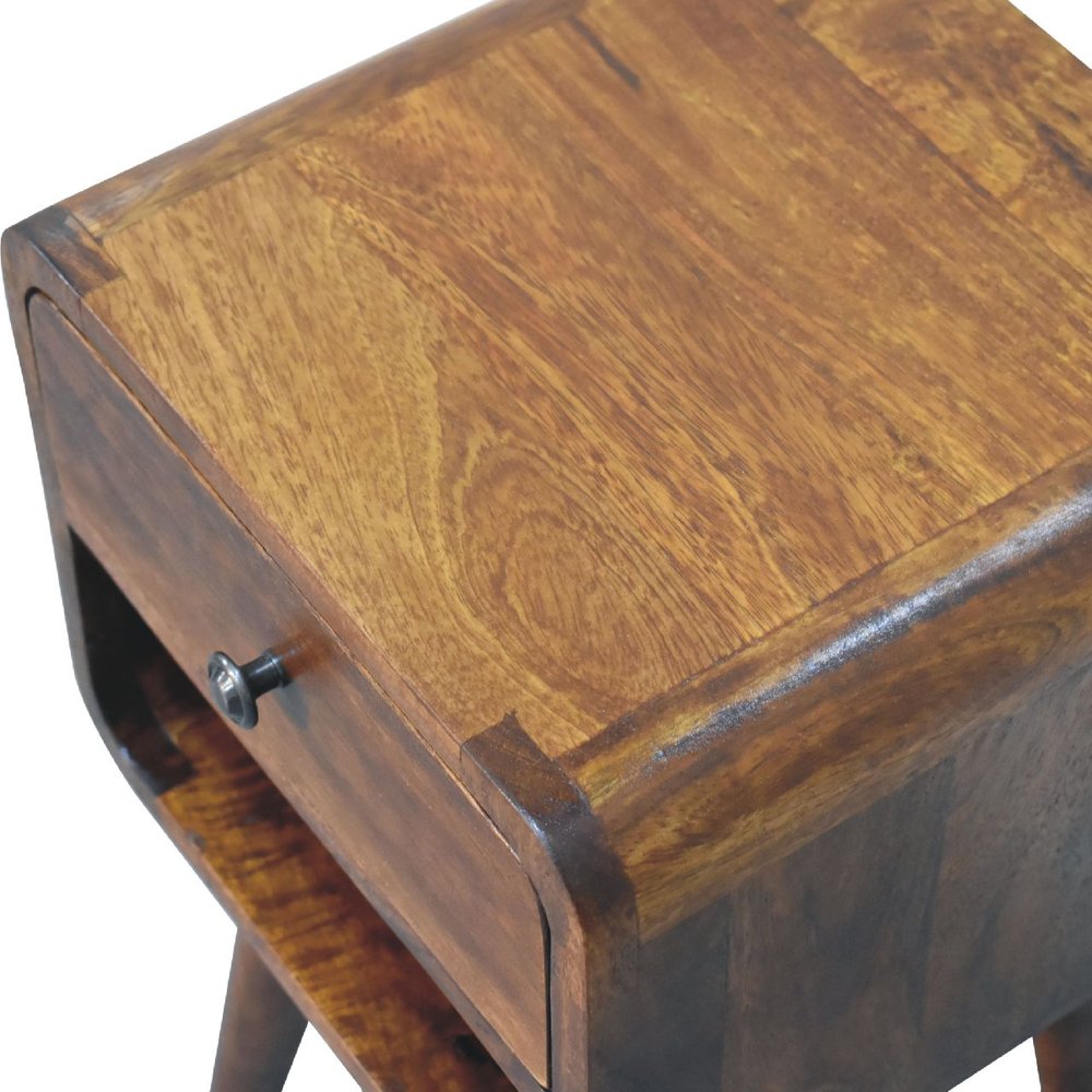 Chestnut Solid Wood One Drawer Nightstand - 22-inch