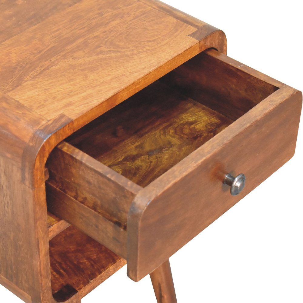 Chestnut Solid Wood One Drawer Nightstand - 22-inch