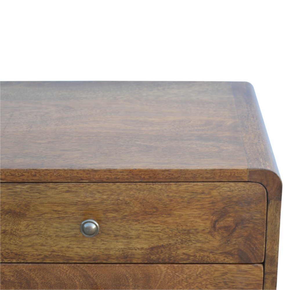 Chestnut Solid Wood Two Drawer Nightstand - 22-inch