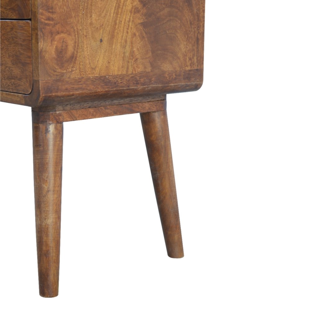Chestnut Solid Wood Two Drawer Nightstand - 22-inch