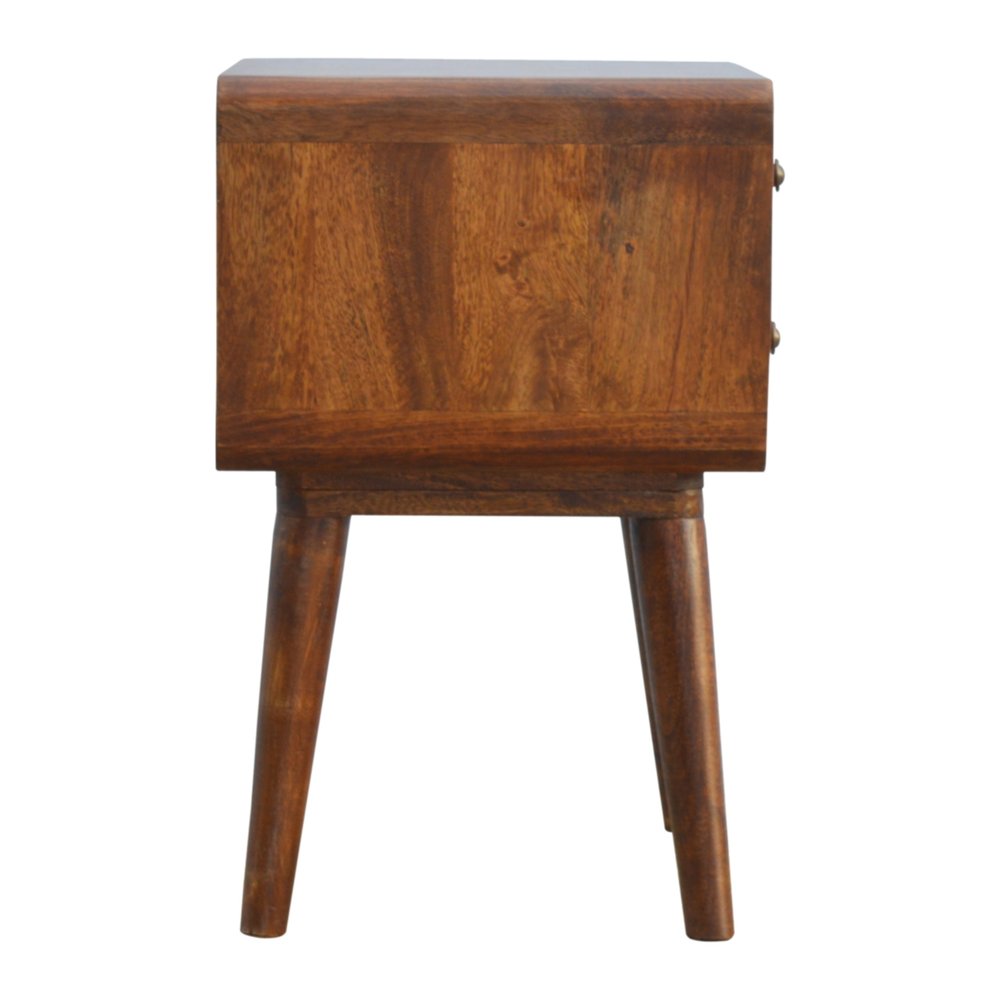 Chestnut Solid Wood Two Drawer Nightstand - 22-inch