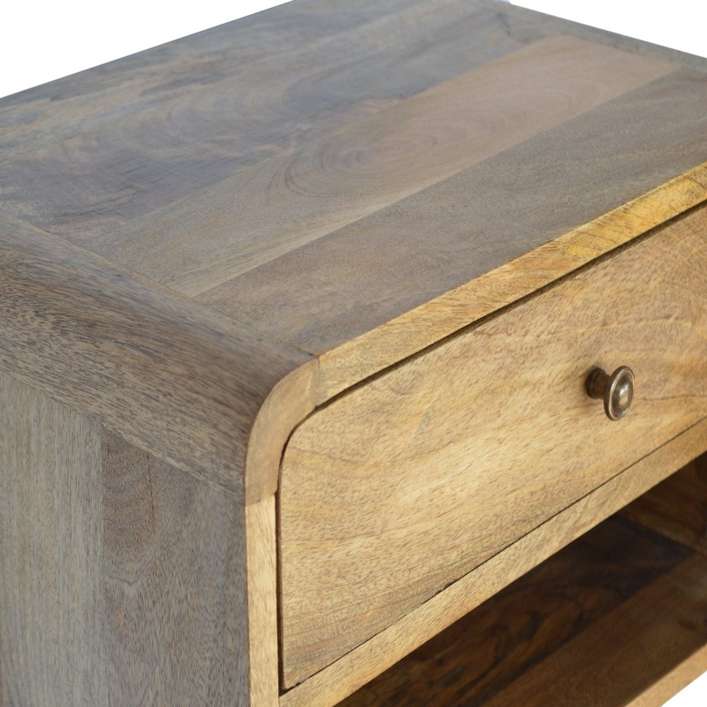 Natural Solid Wood One Drawer Floating Nightstand - 18-inch