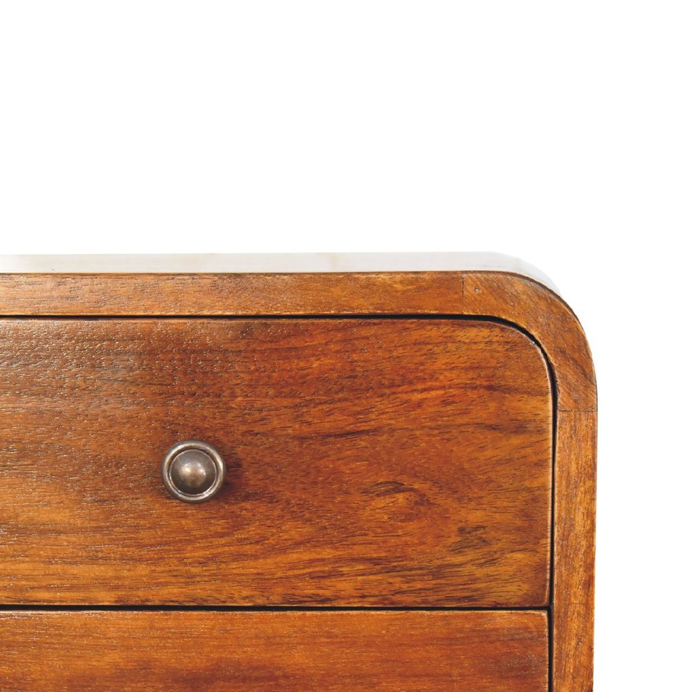 Chestnut Solid Wood Two Drawer Floating Nightstand - 12-inch