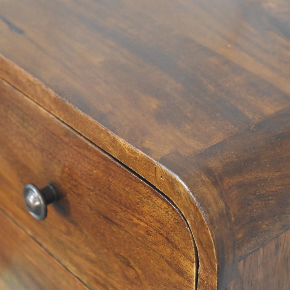 Chestnut Solid Wood Two Drawer Floating Nightstand - 12-inch