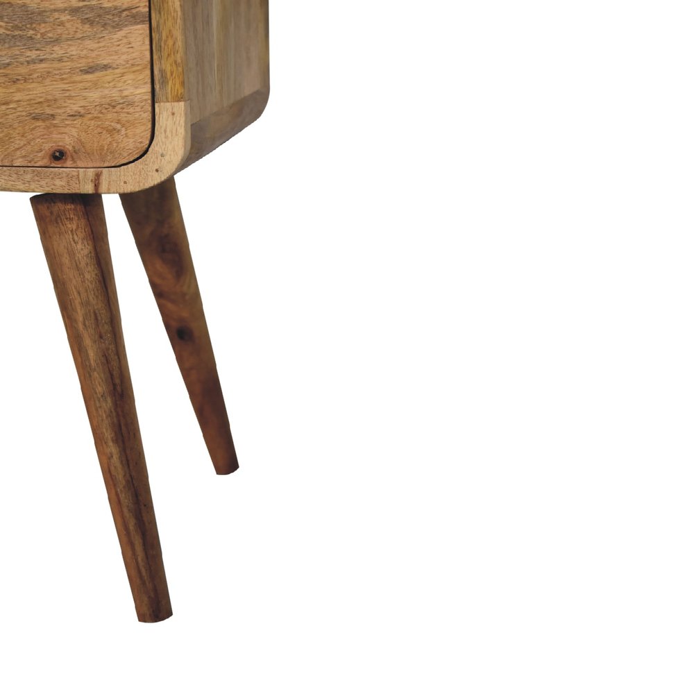 Oak Solid Wood Square Two Drawer Nightstand - 22-inch