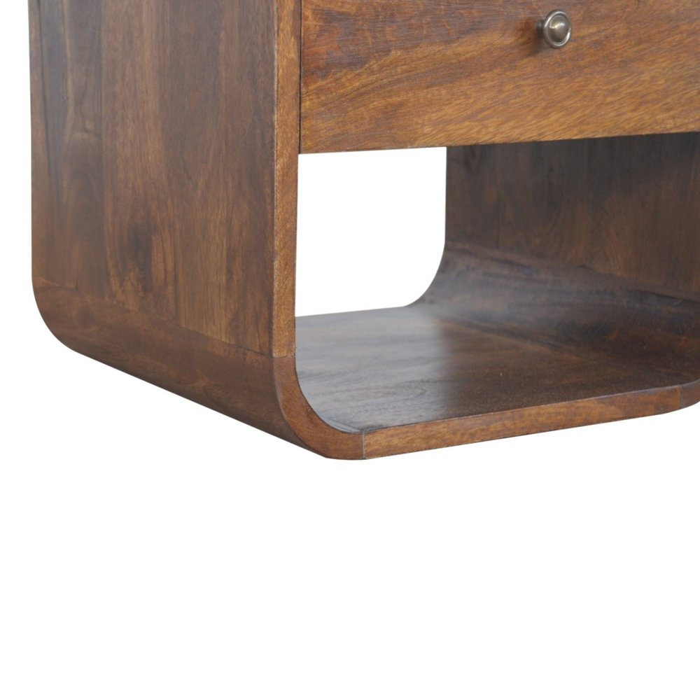 Brown Solid Wood One Drawer Nightstand - 22-inch