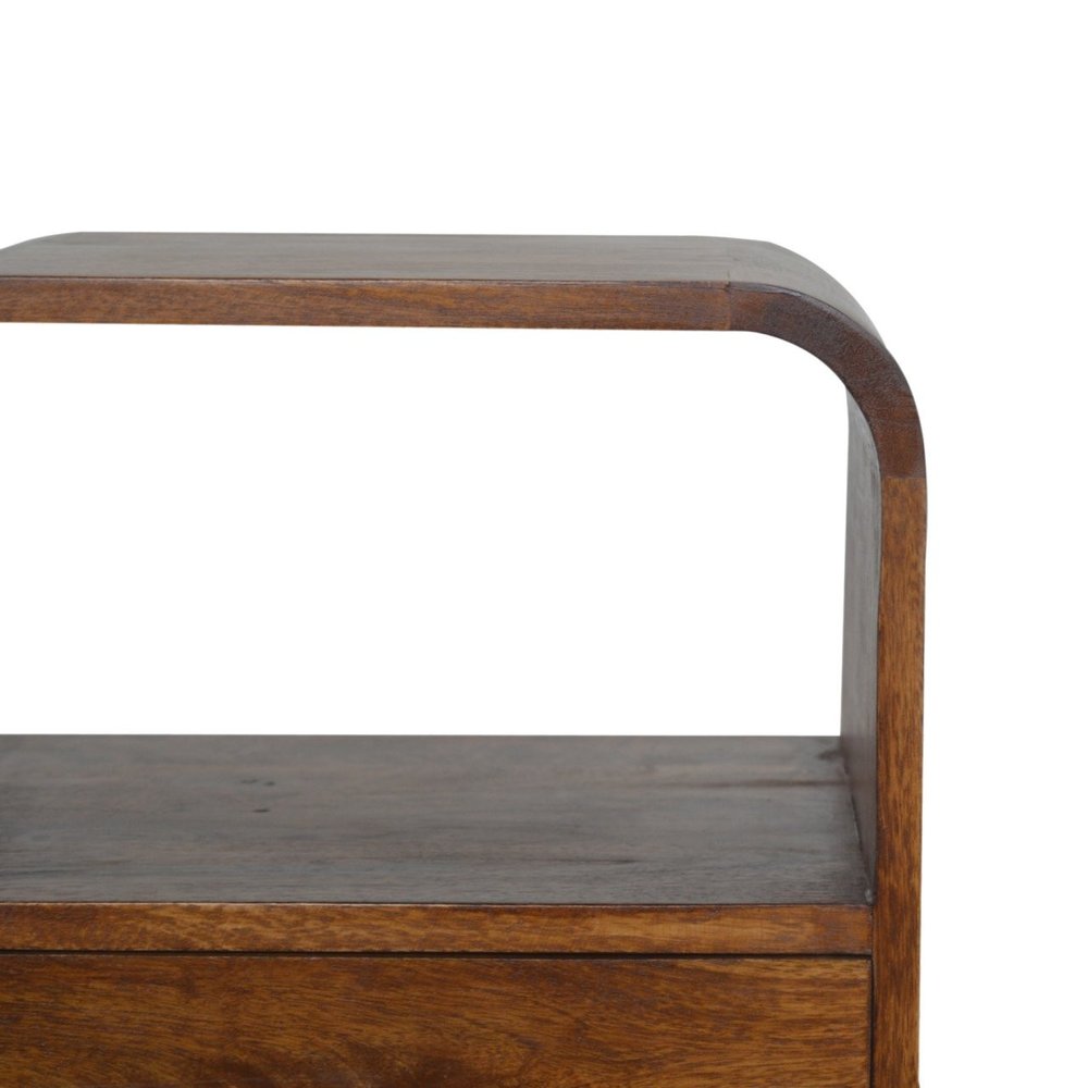 Brown Solid Wood One Drawer Nightstand - 22-inch