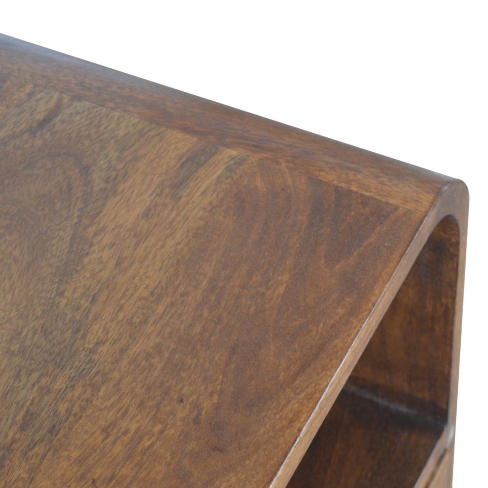 Brown Solid Wood One Drawer Nightstand - 22-inch