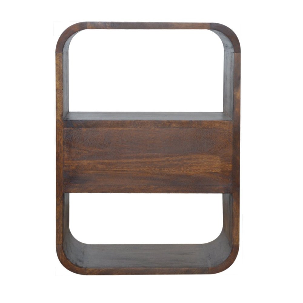 Brown Solid Wood One Drawer Nightstand - 22-inch