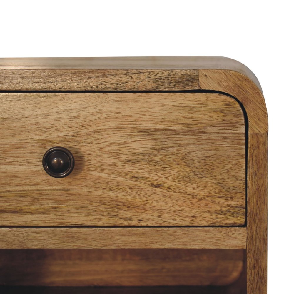 Oak Solid Wood One Drawer Floating Nightstand - 12-inch
