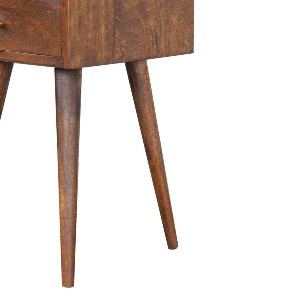 Chestnut Solid Wood Square One Drawer Nightstand - 22-inch