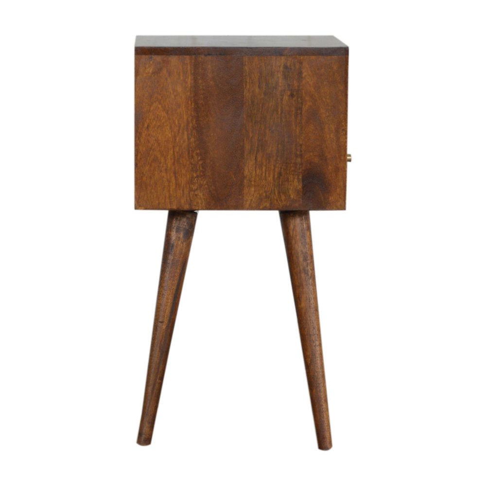 Chestnut Solid Wood Square One Drawer Nightstand - 22-inch