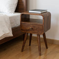 Chestnut Solid Wood Square One Drawer Nightstand - 22-inch