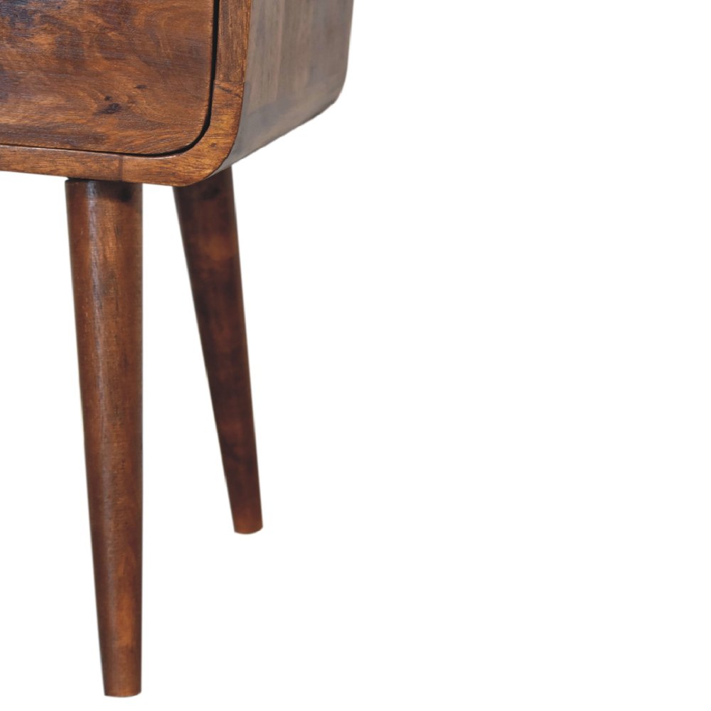 Chestnut Solid Wood Square One Drawer Nightstand - 22-inch