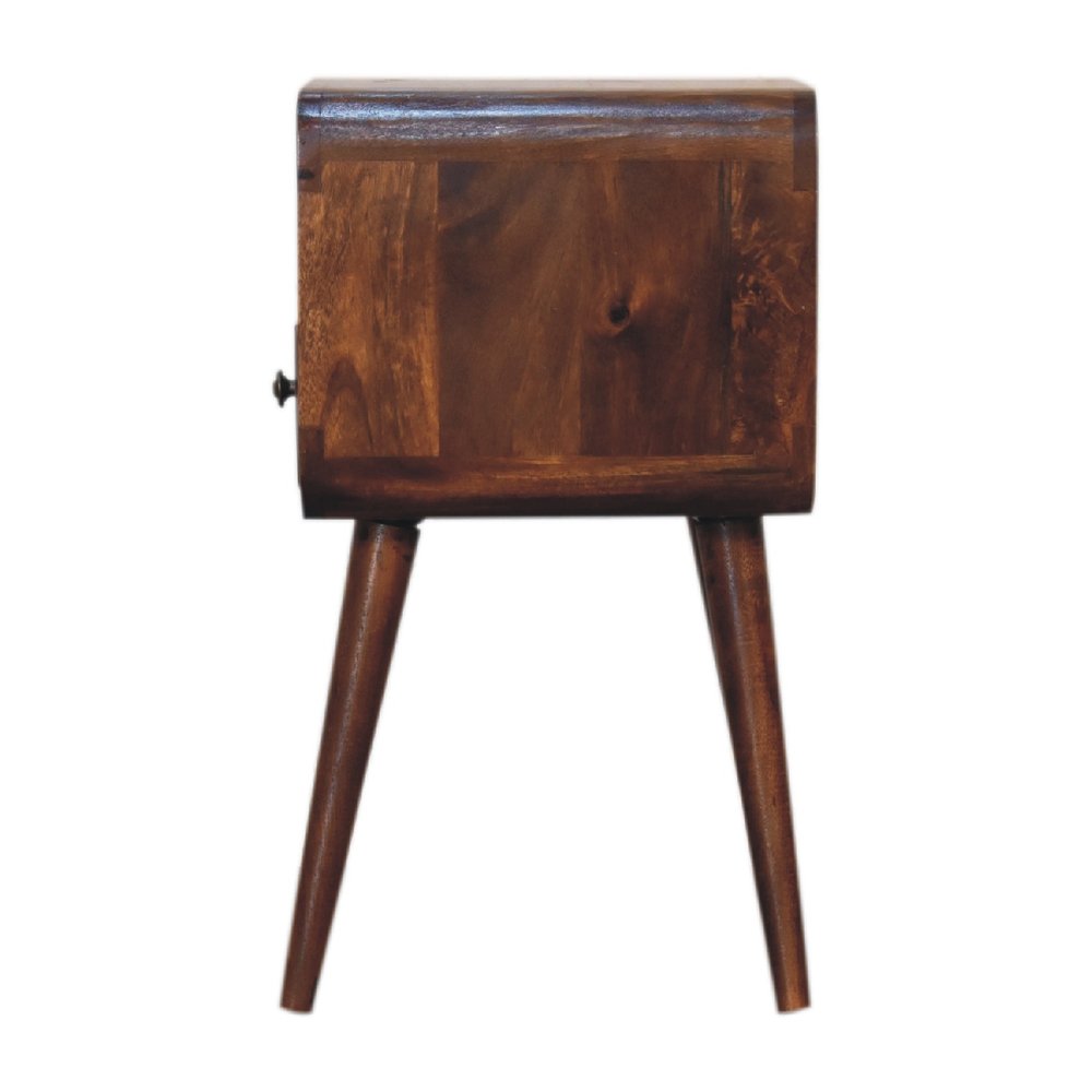 Chestnut Solid Wood Square One Drawer Nightstand - 22-inch