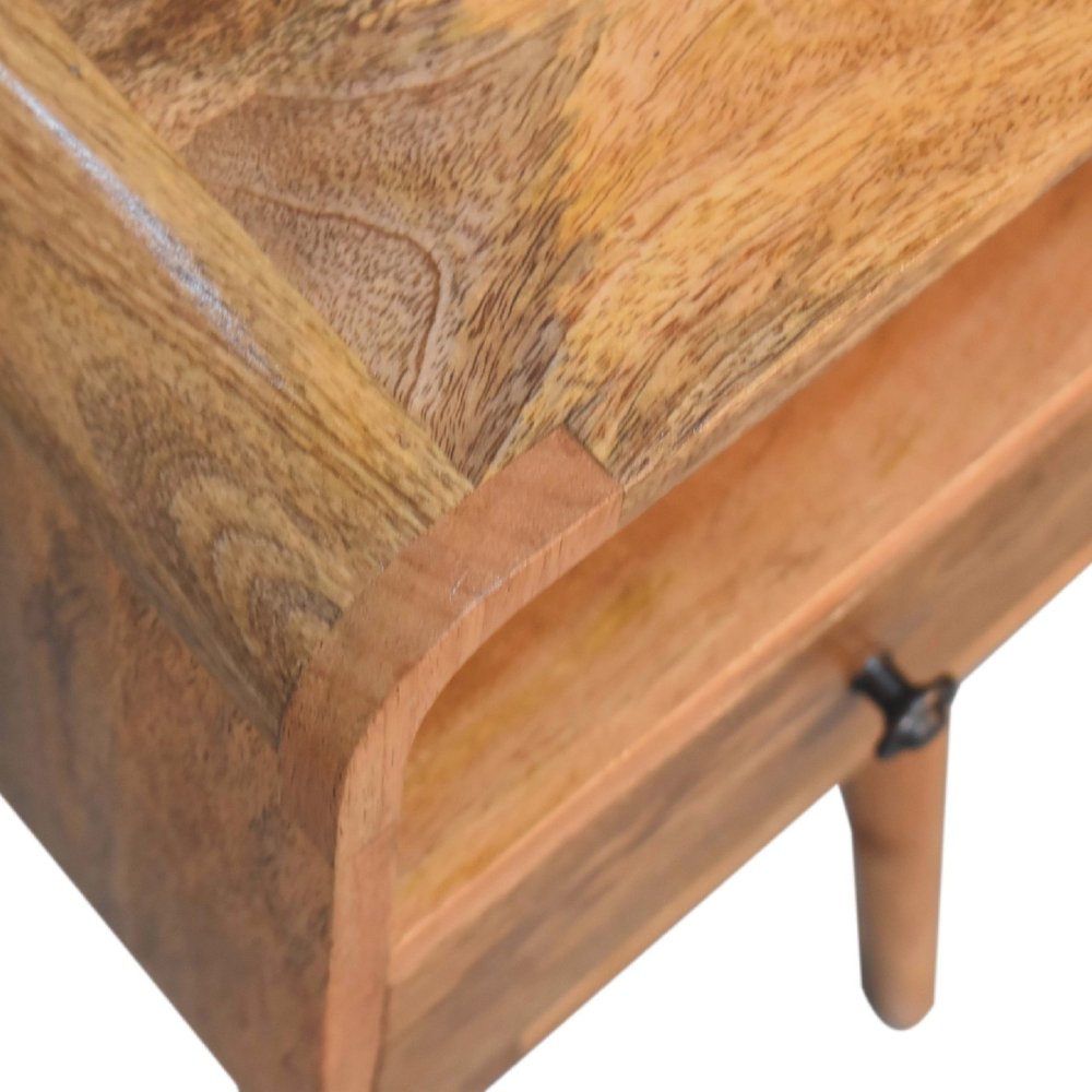 Oak Solid Wood Square One Drawer Nightstand - 22-inch