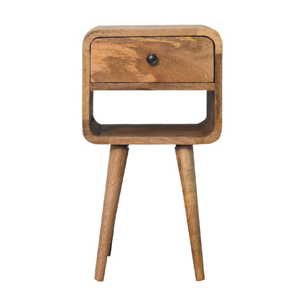 Oak Solid Wood Square One Drawer Nightstand - 22-inch